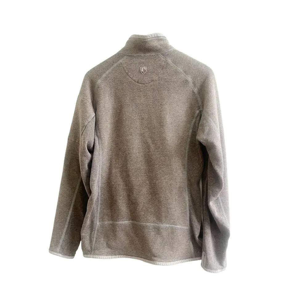 Kuhl Alpaca Zip Up Sweater Men’s Medium Tan Fleece Pockets Outdoor Performance